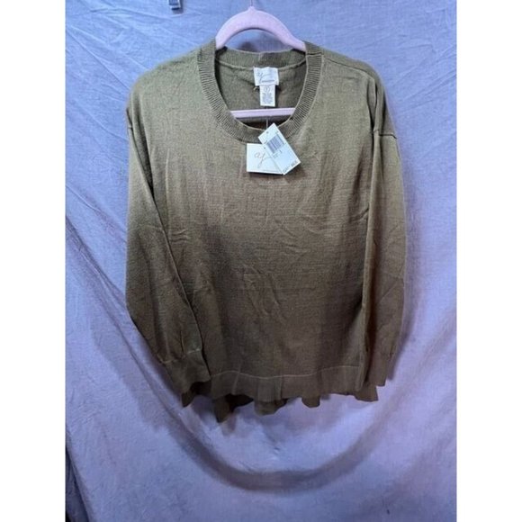 Andrea‎ Jovine Sweater Womens Small Green Long Sleeve Pullover Ladies - Picture 1 of 9